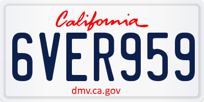 CA license plate 6VER959