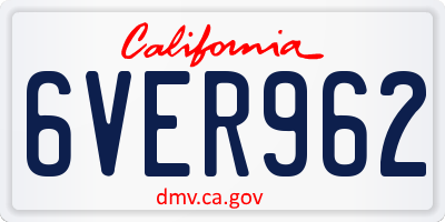 CA license plate 6VER962