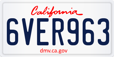 CA license plate 6VER963