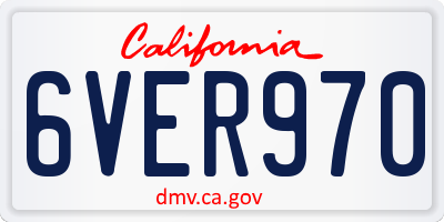 CA license plate 6VER970