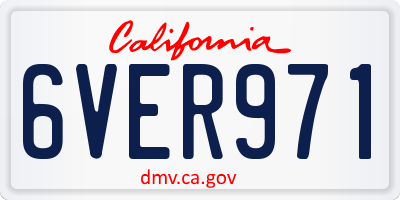 CA license plate 6VER971