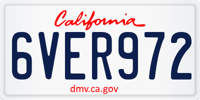 CA license plate 6VER972