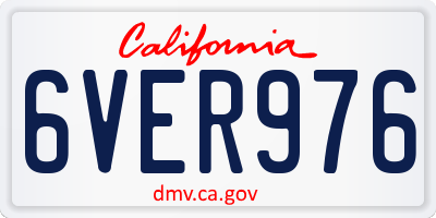 CA license plate 6VER976