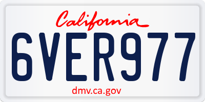 CA license plate 6VER977