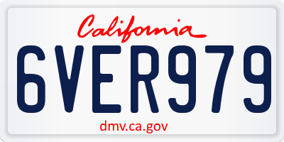 CA license plate 6VER979