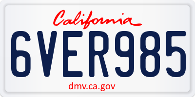 CA license plate 6VER985
