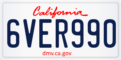 CA license plate 6VER990