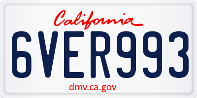 CA license plate 6VER993