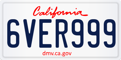 CA license plate 6VER999