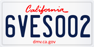 CA license plate 6VES002