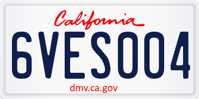 CA license plate 6VES004
