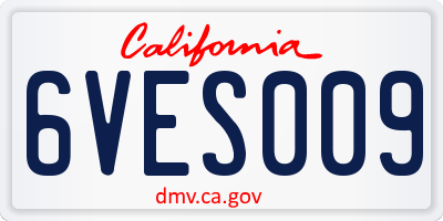 CA license plate 6VES009