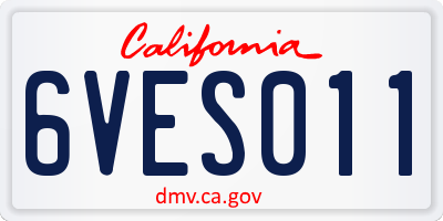 CA license plate 6VES011