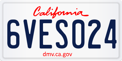 CA license plate 6VES024