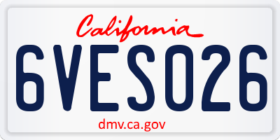 CA license plate 6VES026