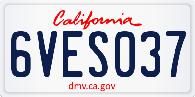 CA license plate 6VES037