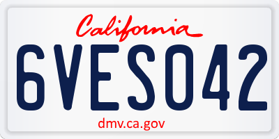CA license plate 6VES042