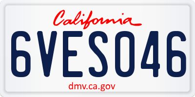 CA license plate 6VES046