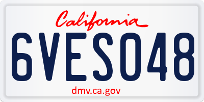CA license plate 6VES048