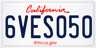CA license plate 6VES050