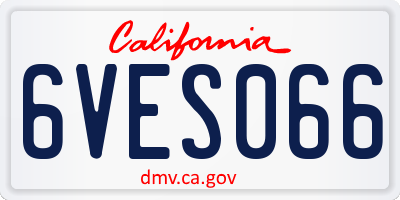 CA license plate 6VES066