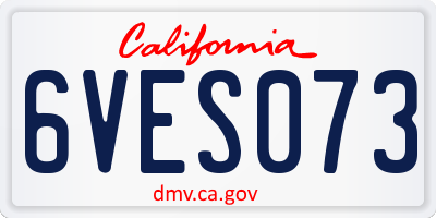 CA license plate 6VES073