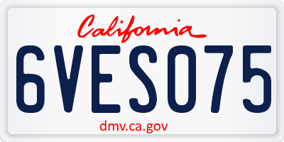 CA license plate 6VES075