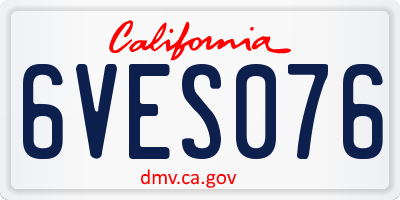 CA license plate 6VES076