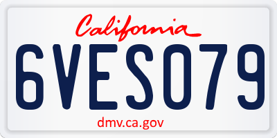 CA license plate 6VES079