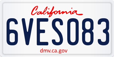 CA license plate 6VES083