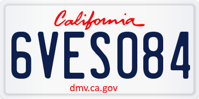 CA license plate 6VES084