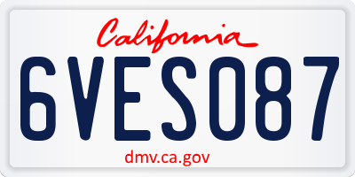 CA license plate 6VES087