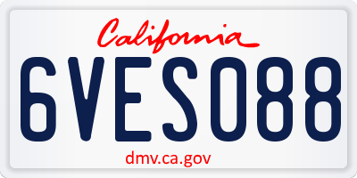 CA license plate 6VES088
