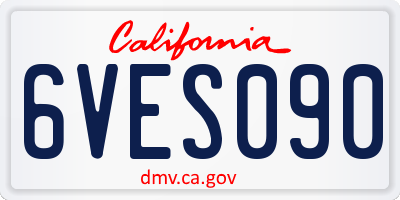 CA license plate 6VES090