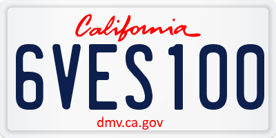 CA license plate 6VES100
