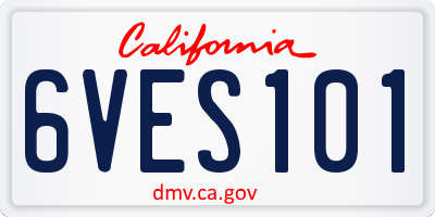 CA license plate 6VES101