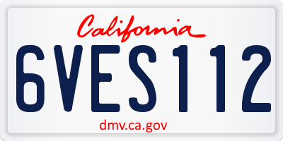 CA license plate 6VES112