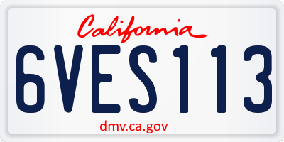 CA license plate 6VES113