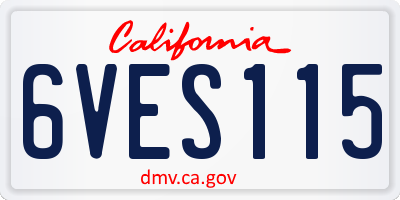 CA license plate 6VES115