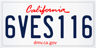 CA license plate 6VES116
