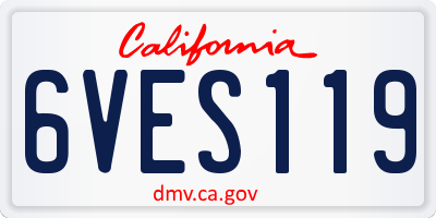 CA license plate 6VES119
