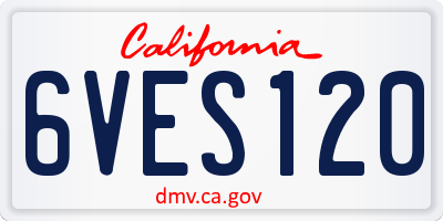 CA license plate 6VES120