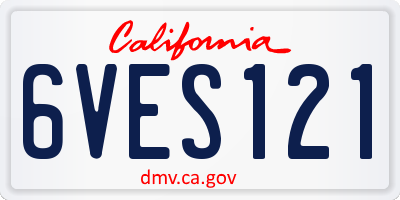 CA license plate 6VES121