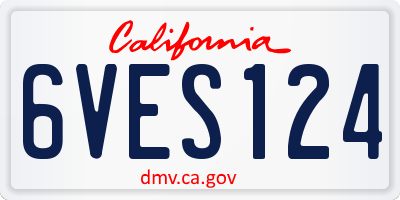 CA license plate 6VES124