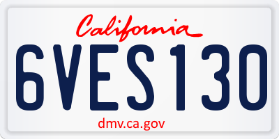 CA license plate 6VES130