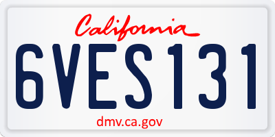 CA license plate 6VES131