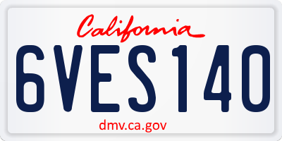 CA license plate 6VES140