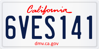 CA license plate 6VES141