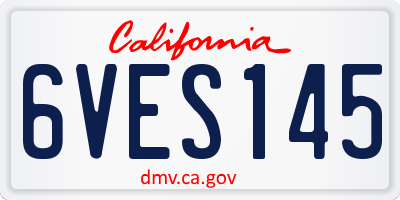 CA license plate 6VES145