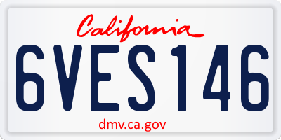 CA license plate 6VES146